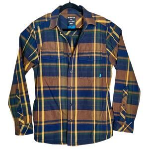 KAVU Carrick Bend Bronze Men's Heavyweight Plaid Overshirt Shacket Size MED